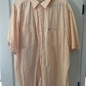 Men's Peach Button-Up Shirt